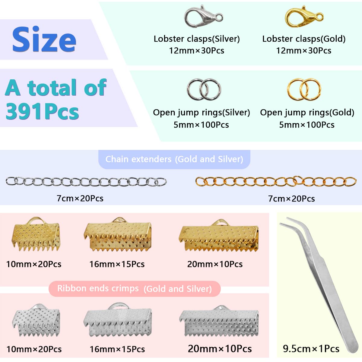 Amazon.com: 373Pcs Ribbon Bracelet Kit for Jewelry Making Ribbon
